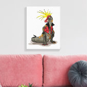 Hadrosaurus Dinosaurier verkleidete sich als Punk. Leinwanddruck (Insitu (Wohnzimmer))
