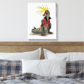 Hadrosaurus Dinosaurier verkleidete sich als Punk. Leinwanddruck (Insitu (Schlafzimmer))