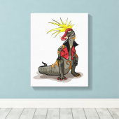 Hadrosaurus Dinosaurier verkleidete sich als Punk. Leinwanddruck (Insitu (Holzboden))