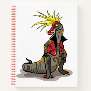 Hadrosaurus Dinosaurier verkleidete sich als Punk. Notizblock