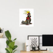 Hadrosaurus Dinosaurier verkleidete sich als Punk. Poster (Heimbüro)