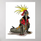 Hadrosaurus Dinosaurier verkleidete sich als Punk. Poster (Vorne)