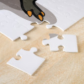 Hadrosaurus Dinosaurier verkleidete sich als Punk. Puzzle (Seite)