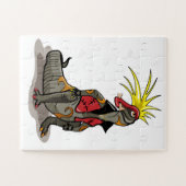 Hadrosaurus Dinosaurier verkleidete sich als Punk. Puzzle (Horizontal)