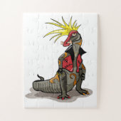 Hadrosaurus Dinosaurier verkleidete sich als Punk. Puzzle (Vertikal)