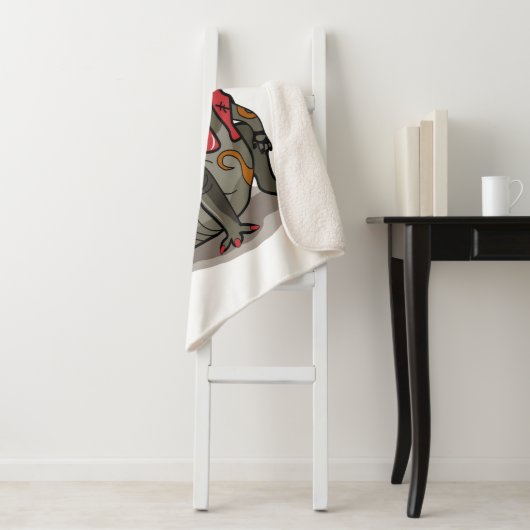 Hadrosaurus Dinosaurier verkleidete sich als Punk. Sherpadecke (Beispiel)