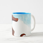 Hadrosaurus-Dinosaurier Zweifarbige Tasse (VorderseiteRechts)