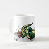 Hadrosaurus Entspannen in einem Whirlpool. Kaffeetasse (Vorderseite Links)