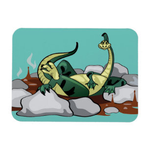 Hadrosaurus Entspannen in einem Whirlpool. Magnet