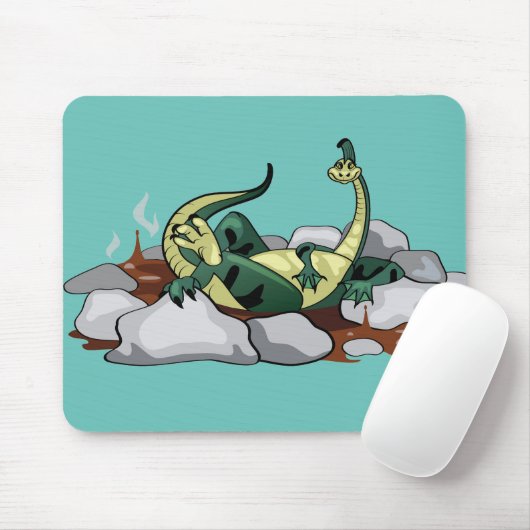Hadrosaurus Entspannen in einem Whirlpool. Mousepad (Mit Mouse)