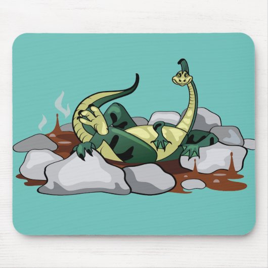 Hadrosaurus Entspannen in einem Whirlpool. Mousepad (Vorne)