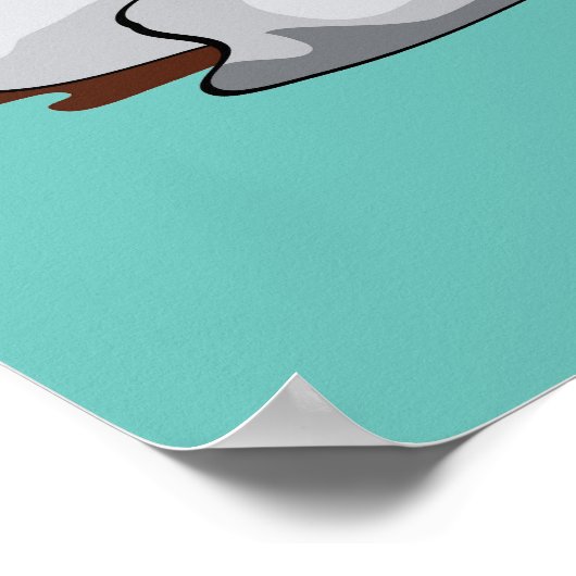 Hadrosaurus Entspannen in einem Whirlpool. Poster (Ecke)