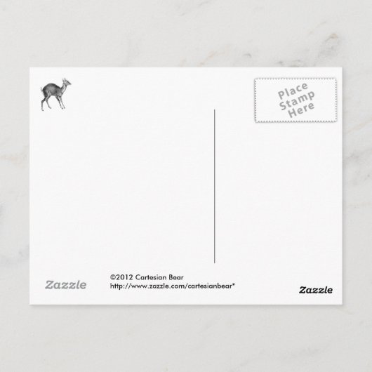 Haeckel Four Horned Deer Postkarte (Rückseite)