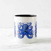 Haeckel Kraken-Blau Zweifarbige Tasse (Mittel)