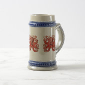 Haeckel Kraken-Rot Bierglas (VorderseiteRechts)