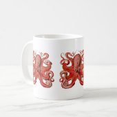 Haeckel Kraken-Rot Kaffeetasse (Vorderseite Links)