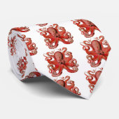 Haeckel Kraken-Rot Krawatte (Gerollt)