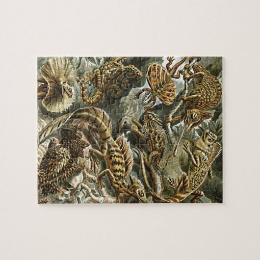 Haeckel Lizard Bartded Dragon Iguana Malerei Puzzle (Horizontal)