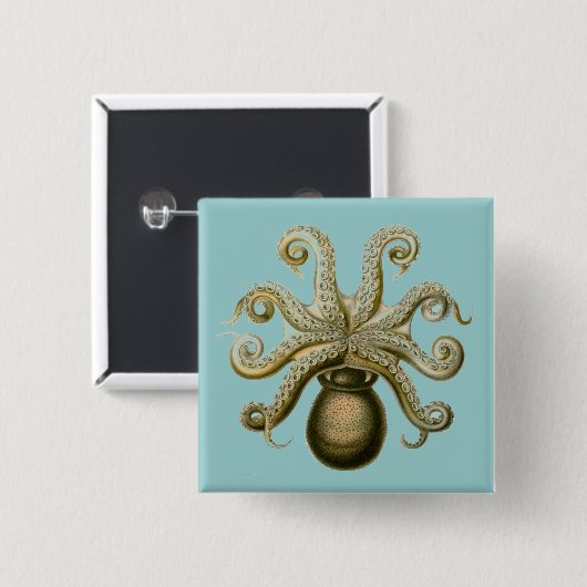 Haeckel Octopus Button (Vorne & Hinten)
