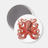 Haeckel Octopus Red Magnet (Vorderseite/Rückseite)