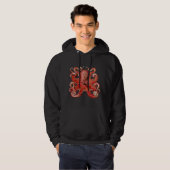 Haeckel Octopus rot Hoodie (Vorne ganz)