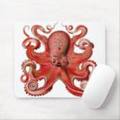 Haeckel Octopus rot Mousepad (Mit Mouse)