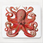 Haeckel Octopus rot Mousepad (Vorne)