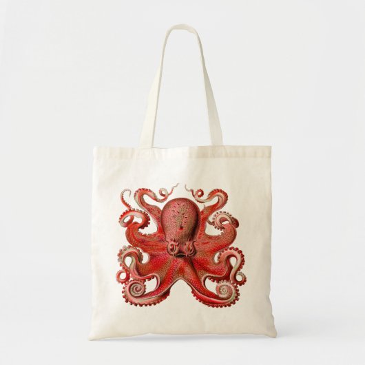 Haeckel Octopus rot Tragetasche (Vorne)