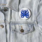 Haeckel Oktopus Blau Button (Beispiel)