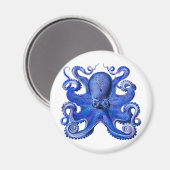 Haeckel Oktopus Blau Magnet (Vorderseite/Rückseite)
