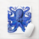 Haeckel Oktopus Blau Mousepad (Mit Mouse)