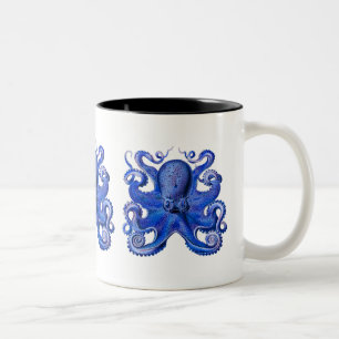 Haeckel Oktopus Blau Zweifarbige Tasse
