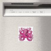 Haeckel Oktopus Rosa Magnet (In Situ (Geschirrspüler))