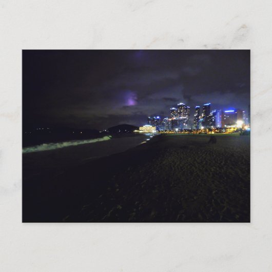 Haeundae Beach in der Nacht Postkarte (Vorderseite)