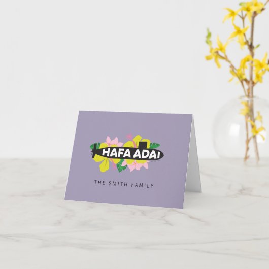 Hafa Adai U-Boot - Guam Custom Note Card Karte (Gelbe Blume)