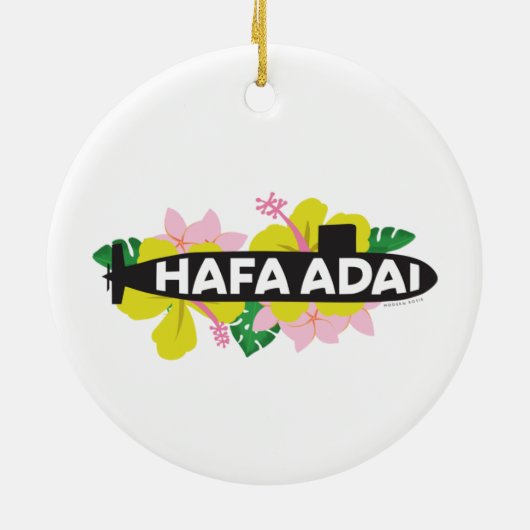 Hafa Adai - U-Boot-Ornament Guam Keramik Ornament (Hinten)