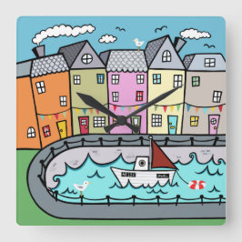 Hafen Acrylic Wall Clock Quadratische Wanduhr
