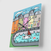 Hafen Acrylic Wall Clock Quadratische Wanduhr (Winkel)