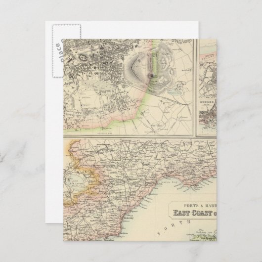 Häfen an der Ostküste Schottlands Postkarte (Vorne/Hinten)