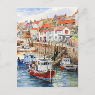 Hafen an einem sonnigen Tag Postkarte