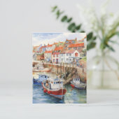 Hafen an einem sonnigen Tag Postkarte (Stehend Vorderseite)