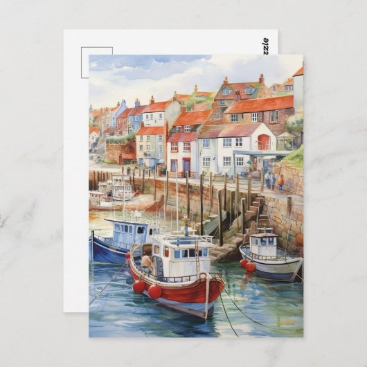 Hafen an einem sonnigen Tag Postkarte (Vorne/Hinten)