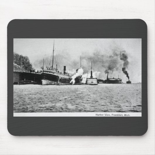 Hafen-Ansicht, Frankfort, Michigan Mousepad (Vorne)