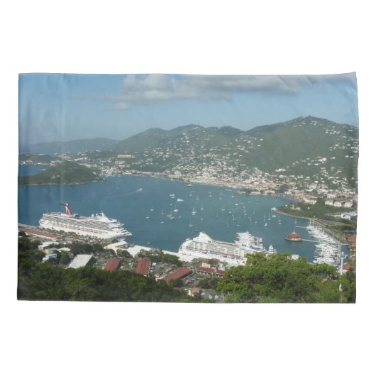 Hafen auf den St. Thomas-Inseln der US-Jungfrau Kissenbezug (Rückseite)