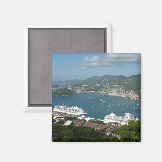 Hafen auf den St. Thomas-Inseln der US-Jungfrau Magnet (Vorderseite/Rückseite)