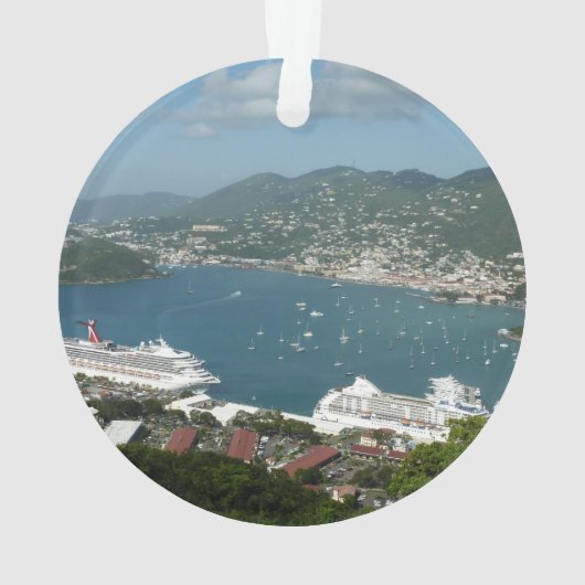 Hafen auf den St. Thomas-Inseln der US-Jungfrau Ornament (Rückseite)