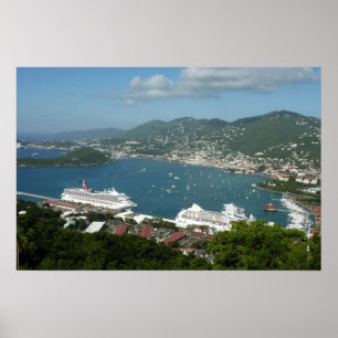 Hafen auf den St. Thomas-Inseln der US-Jungfrau Poster