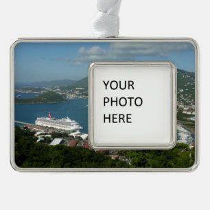 Hafen auf den St. Thomas-Inseln der US-Jungfrau Rahmen-Ornament Silber