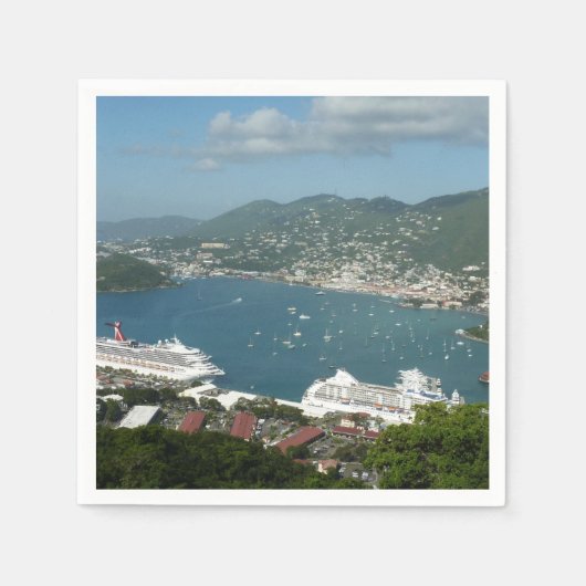 Hafen auf den St. Thomas-Inseln der US-Jungfrau Serviette (Vorderseite)