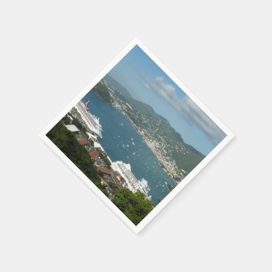 Hafen auf den St. Thomas-Inseln der US-Jungfrau Serviette (Ecke)